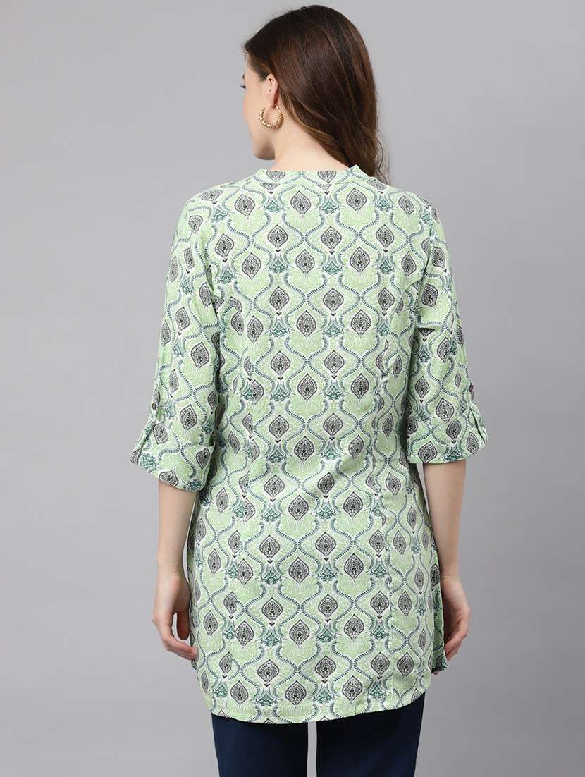 women's a line mandarin neck top - 19154685 -  Standard Image - 2