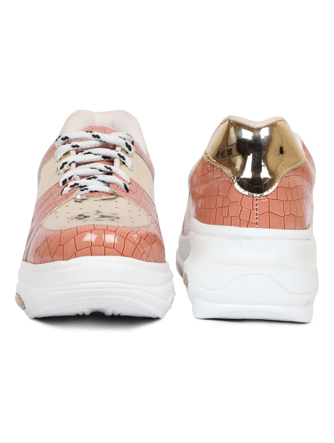 pink leatherette laceup sneakers - 19155445 -  Standard Image - 2