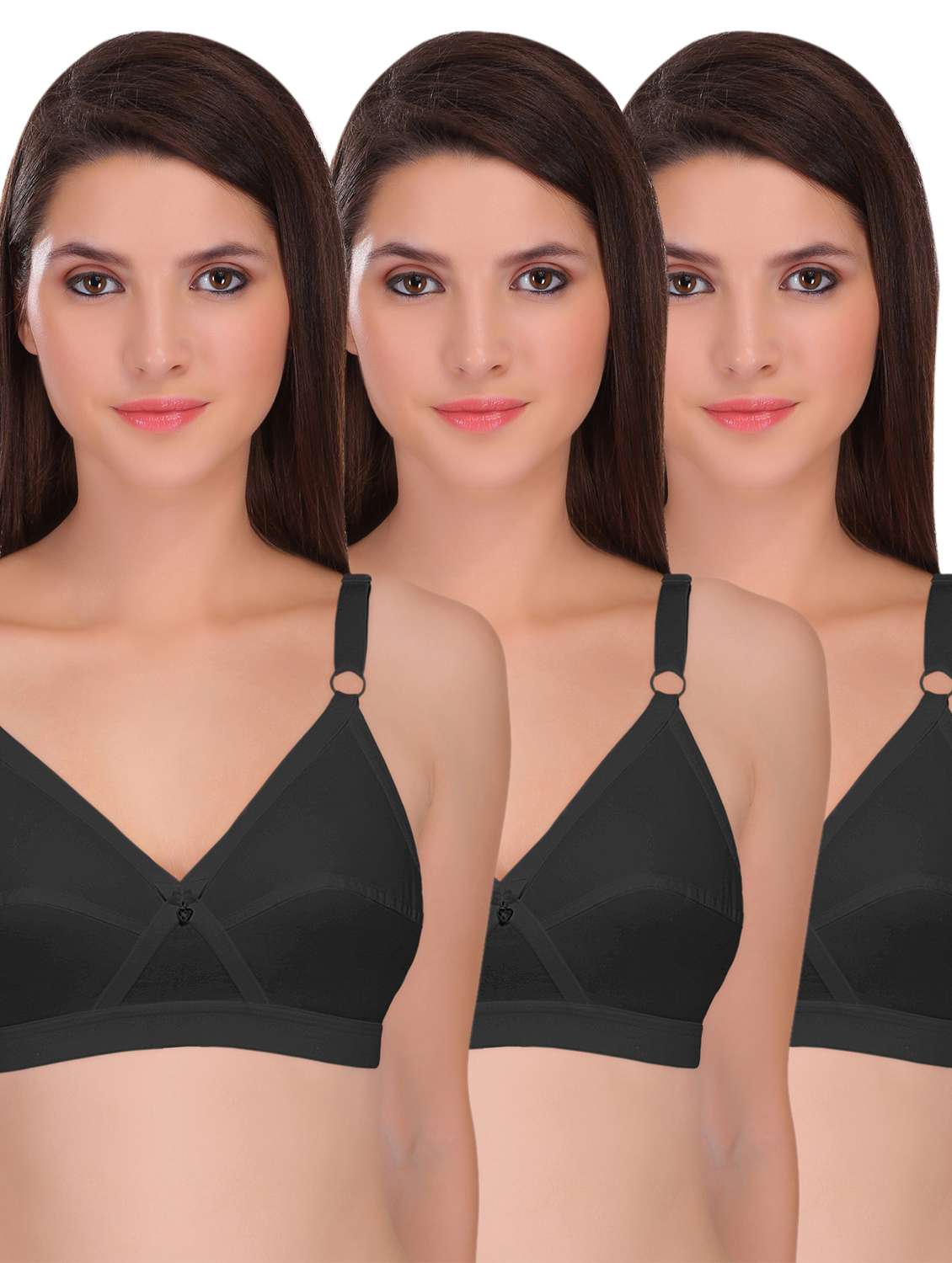 black polyamide minimizer bra combo