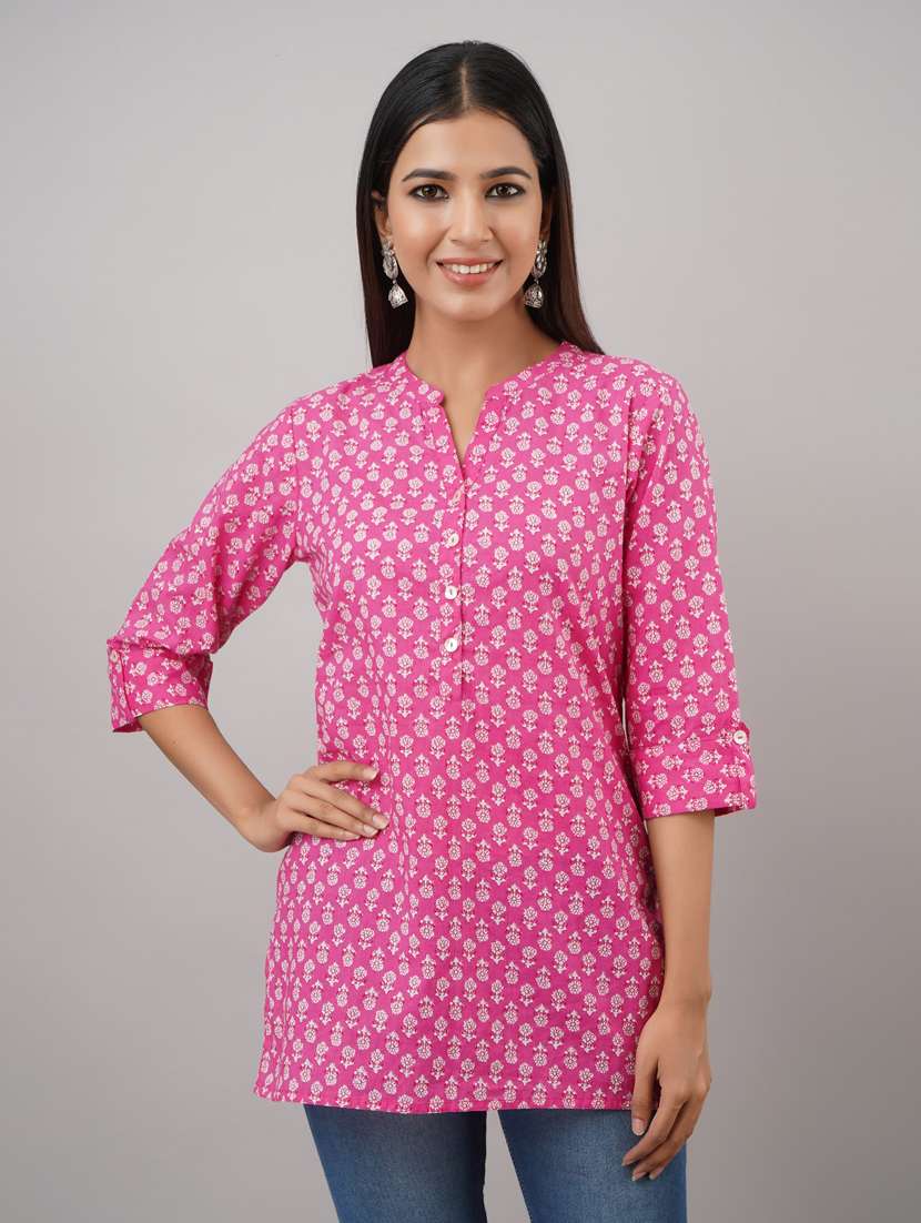 pink printed regular tunic