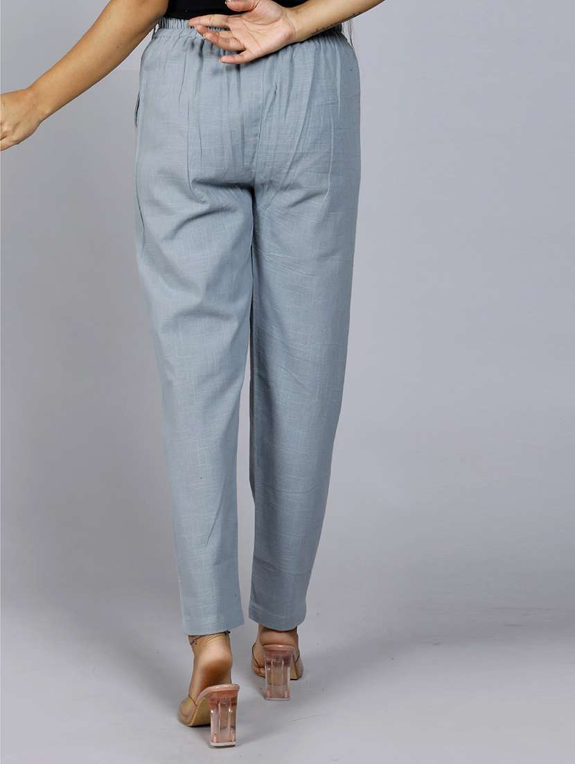  women solid mid rise cigarette pants  - 19158646 -  Standard Image - 2