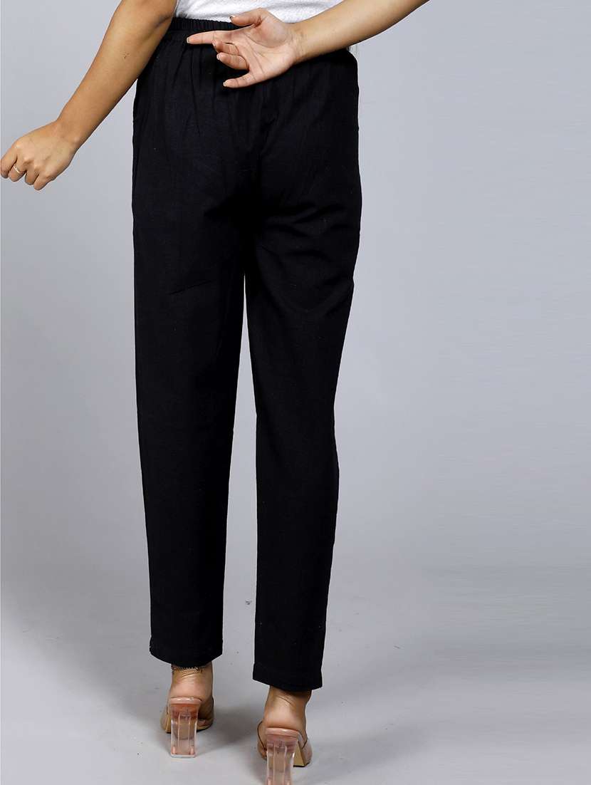  women solid mid rise cigarette pants  - 19158649 -  Standard Image - 2
