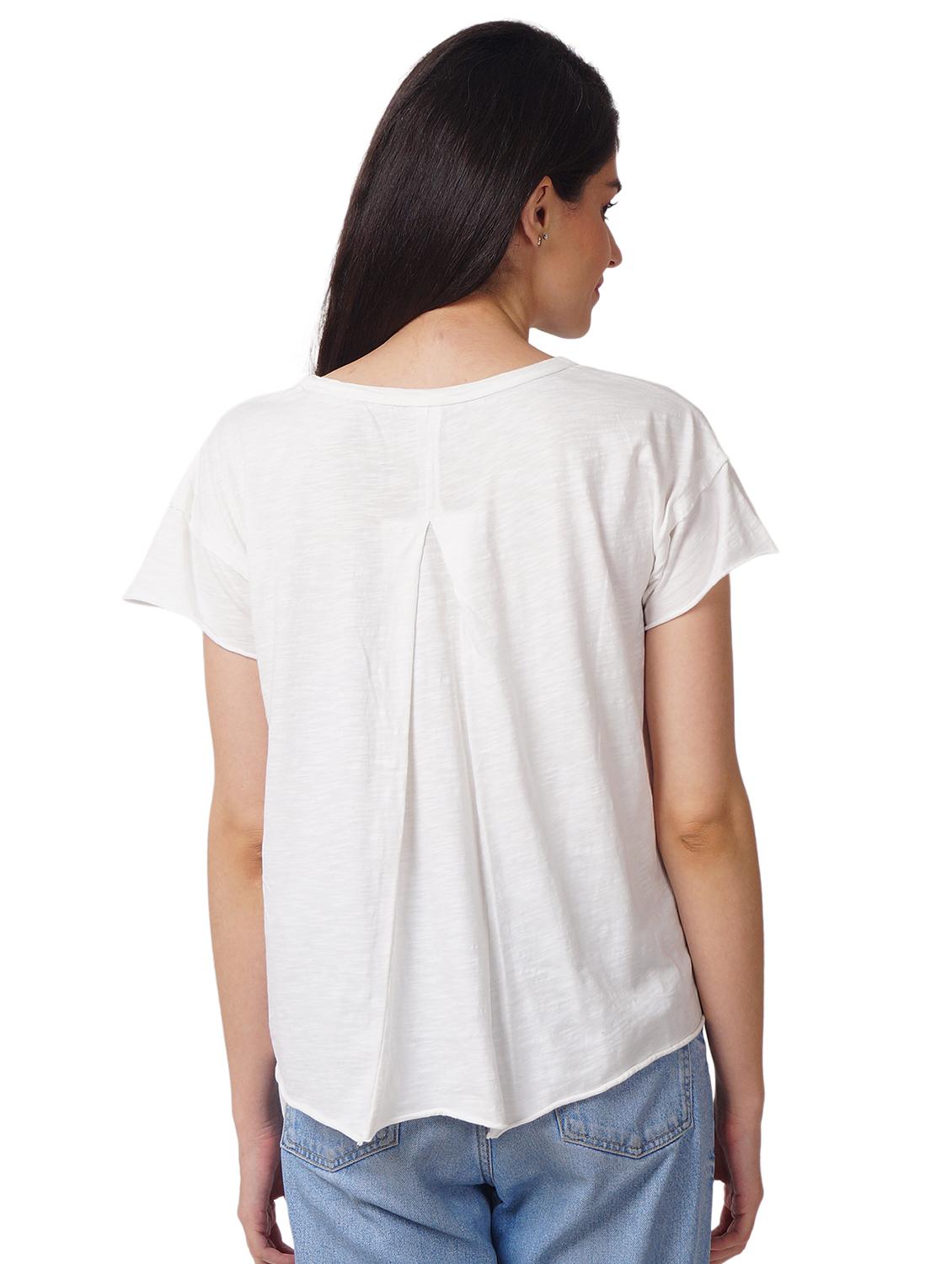 women's front print round neck t-shirt - 19158872 - Standard Image - 2