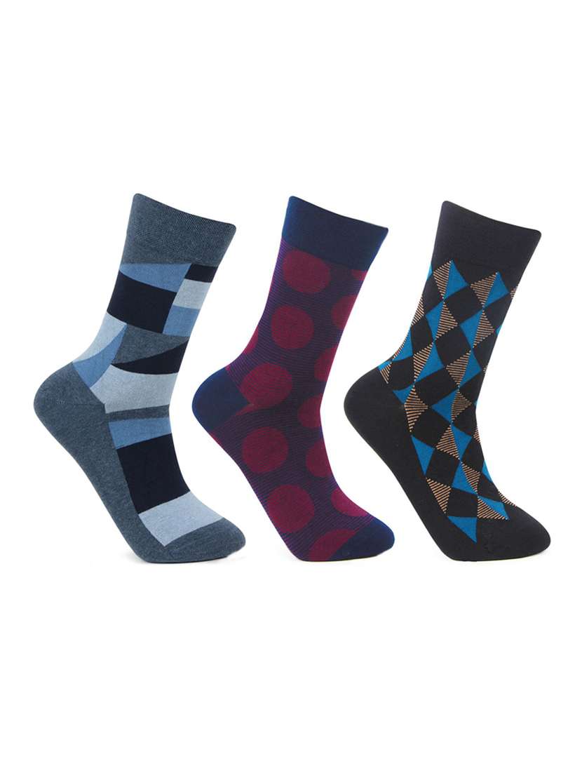 pack of 3 multi colored regular socks