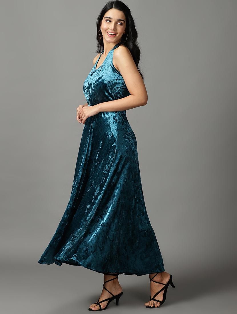 women's fit & flare solid dress - 19159691 - Standard Image - 2