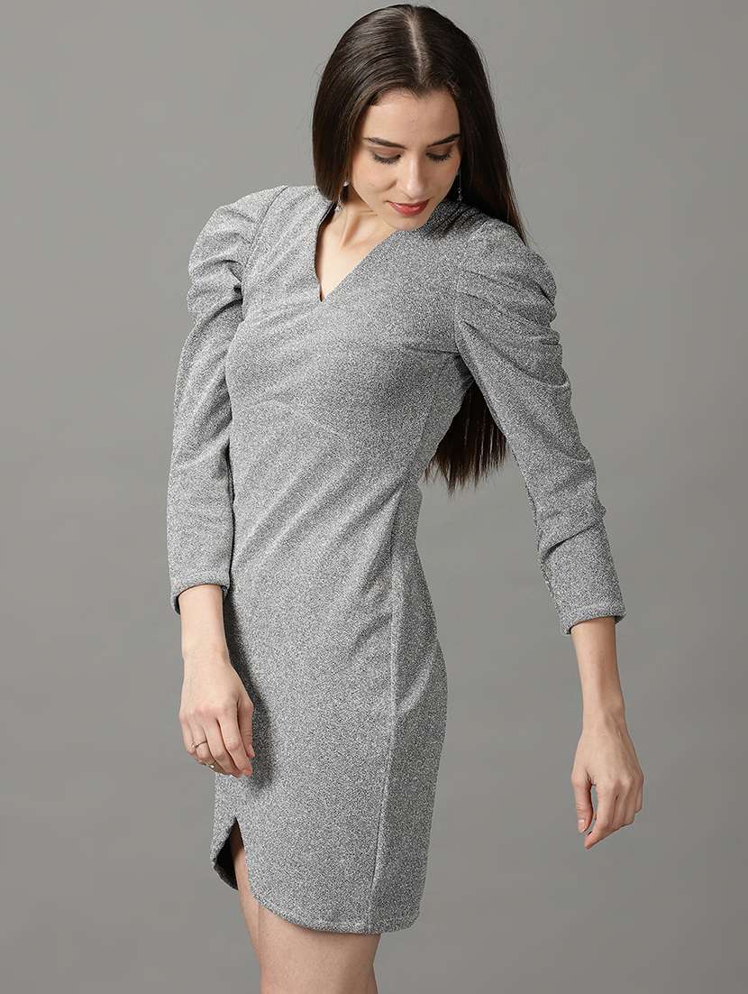 women's asymmetric self design dress - 19159716 -  Standard Image - 2