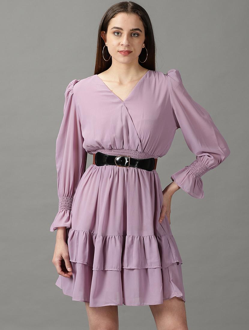 women's layered solid dress - 19159733 - Zoom Image - 0