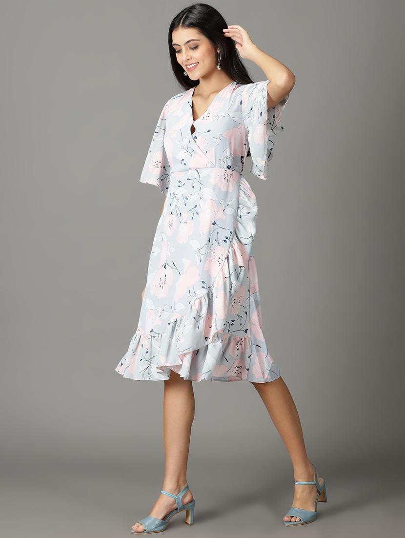 women's wrap floral dress - 19159765 - Standard Image - 2