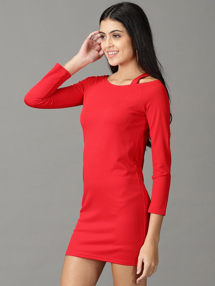 women's bodycon solid dress - 19159775 - Standard Image - 2