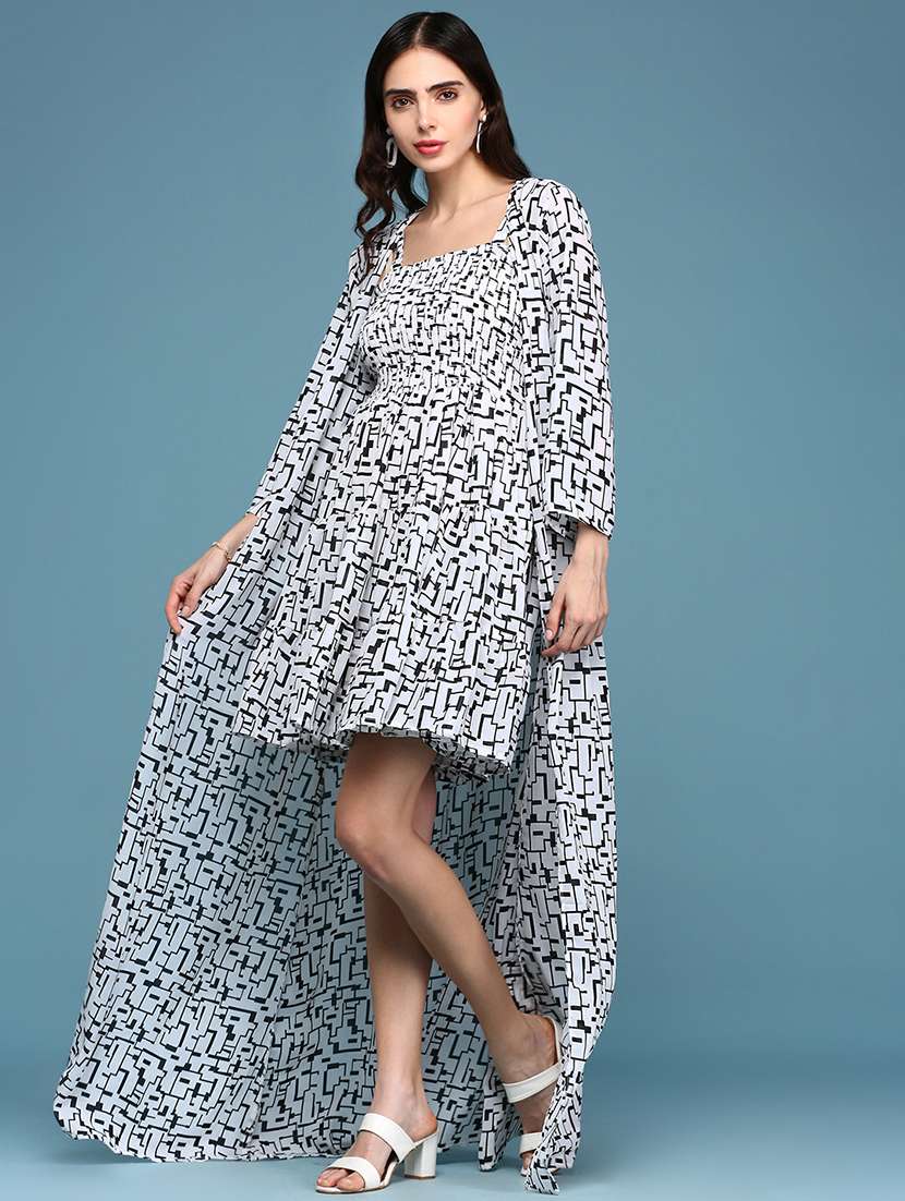 women's fit & flare printed dress - 19159796 -  Standard Image - 2