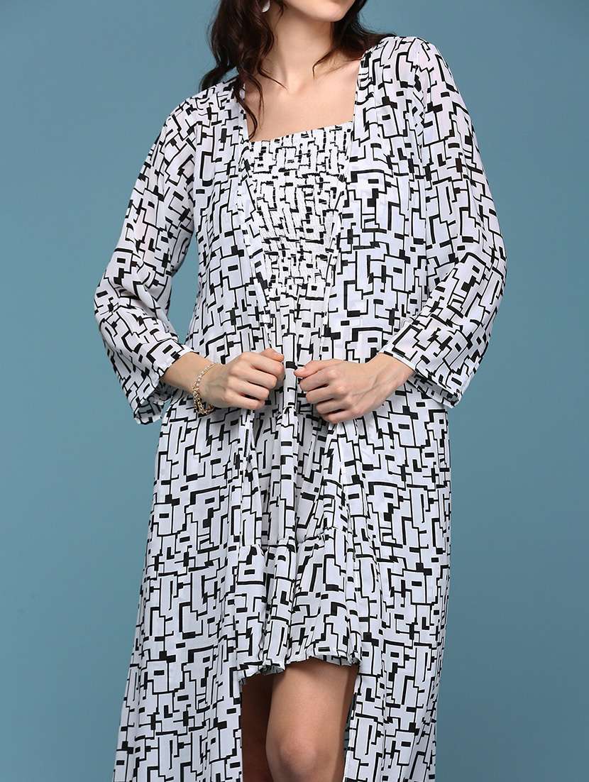 women's fit & flare printed dress - 19159796 -  Standard Image - 7