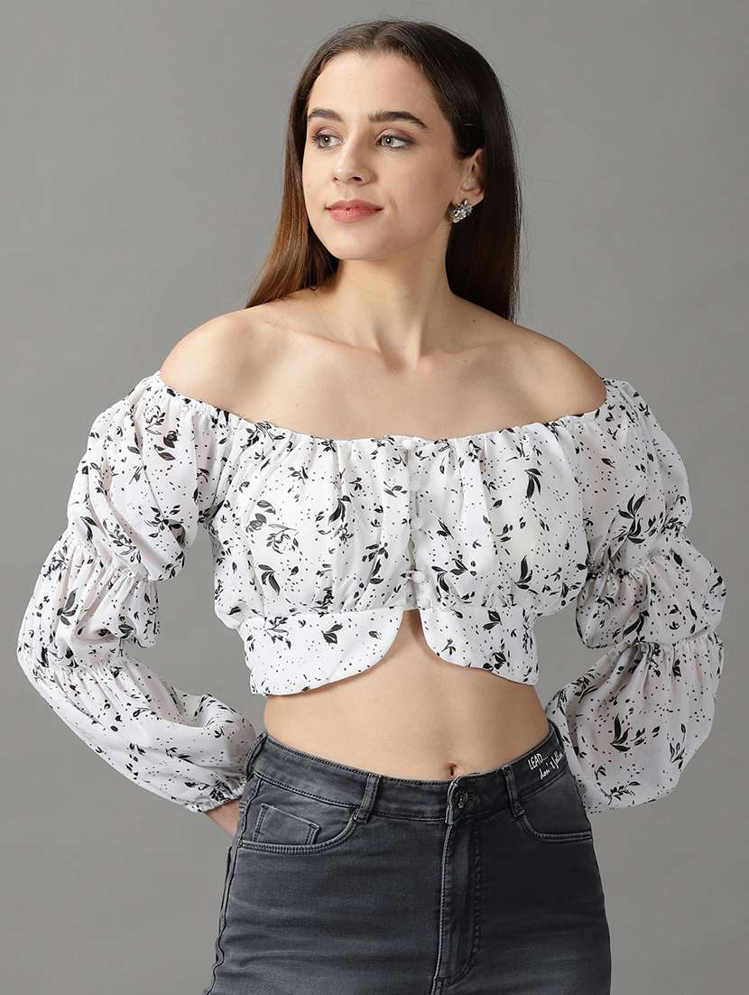 women's blouson off shoulder top