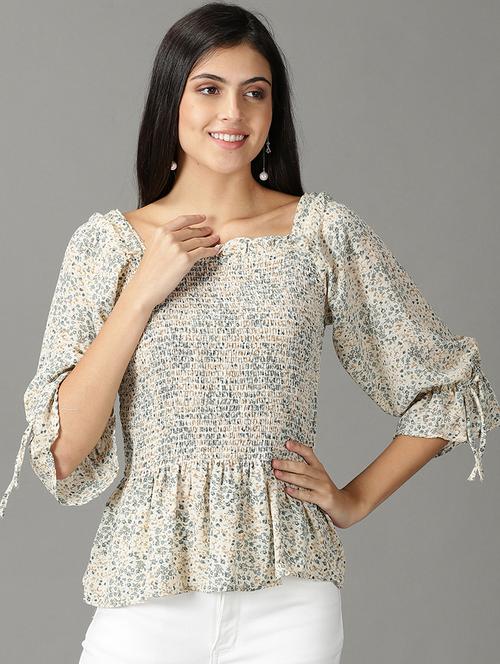 women's peplum square neck top - 19159873 - Standard Image - 0