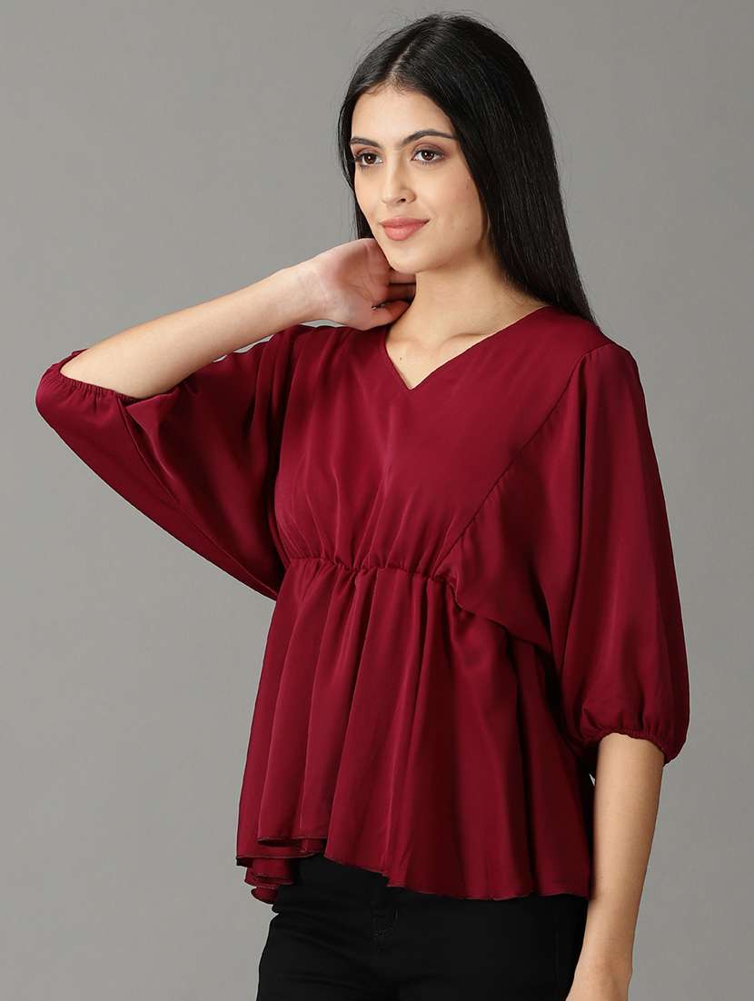 women's peplum v neck top - 19159883 -  Standard Image - 2