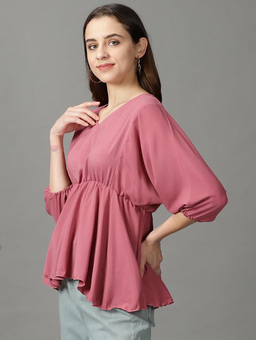 women's peplum v neck top - 19159884 - Standard Image - 2