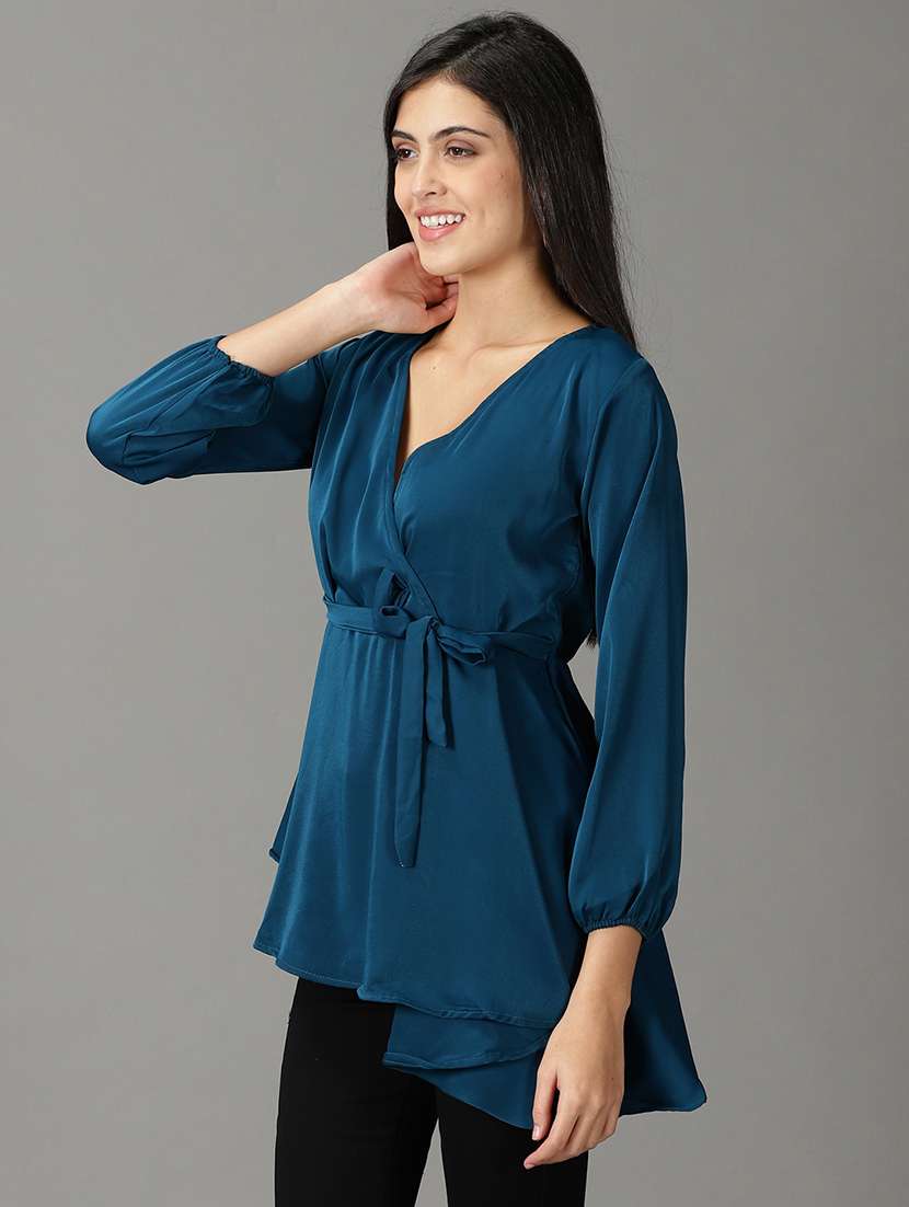 women's peplum v neck top - 19159899 -  Standard Image - 2