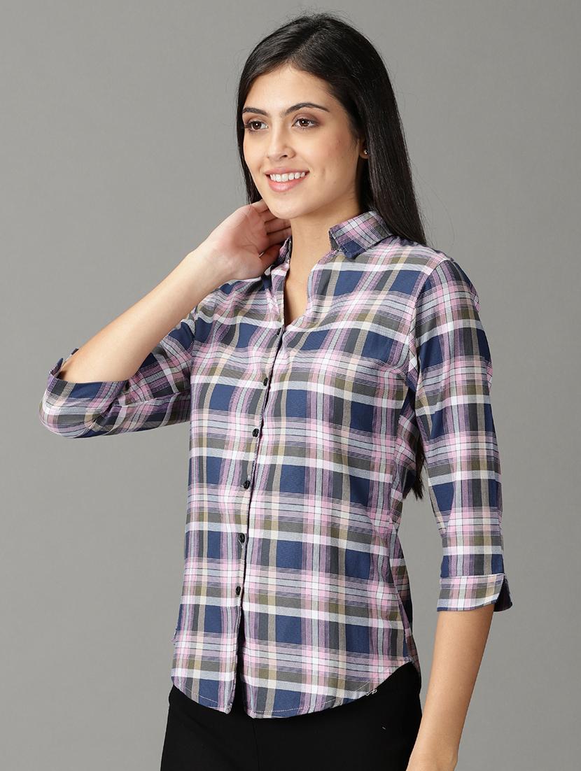 curved hem checkered regular shirt - 19159905 - Standard Image - 2