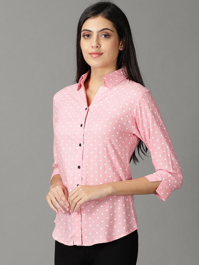 curved hem printed shirt - 19159913 - Standard Image - 2