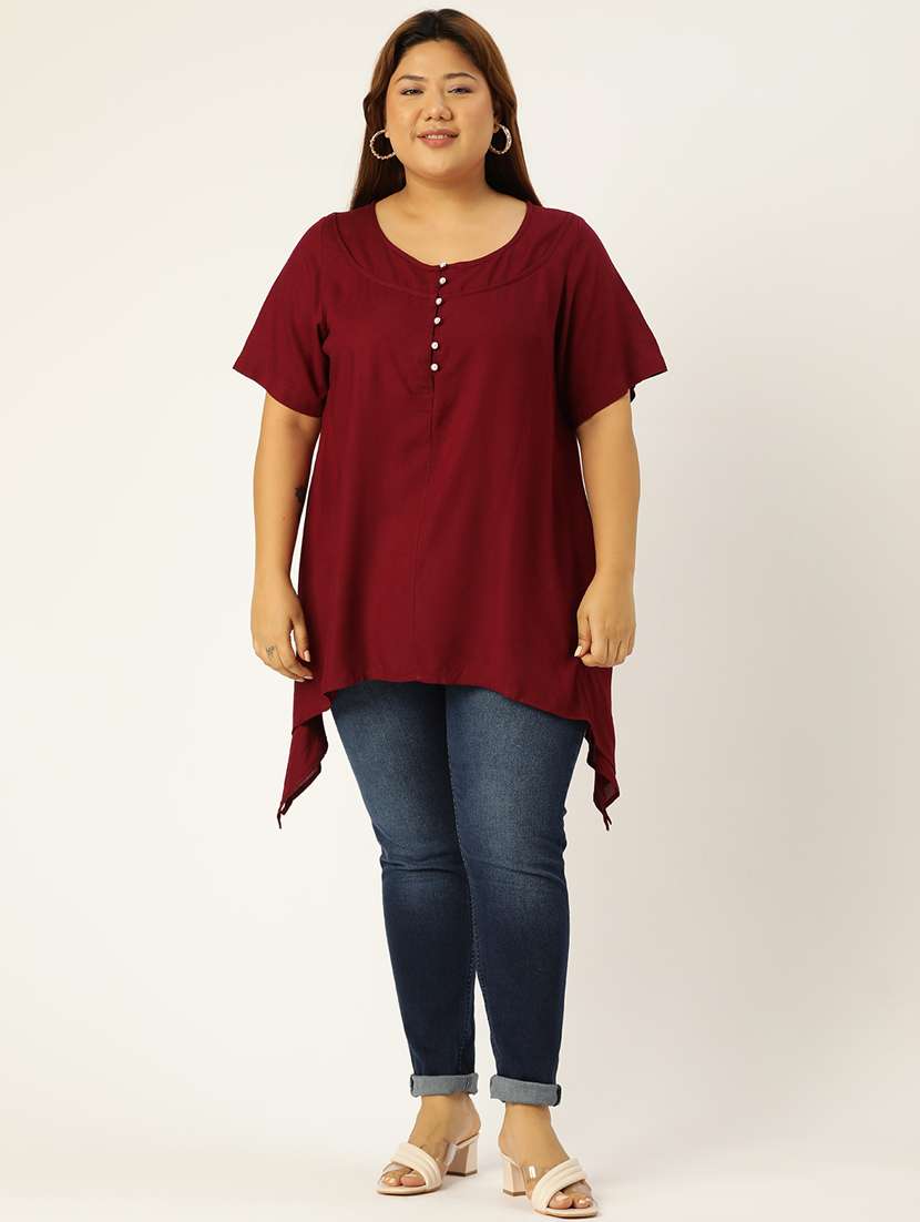women's asymmetric round neck top - 19160412 - Zoom Image - 0