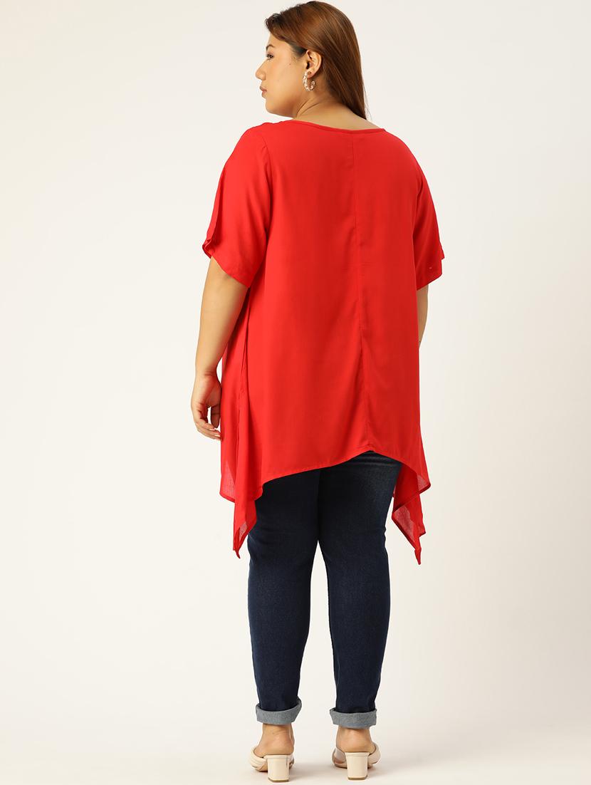 women's asymmetric round neck top - 19160417 - Standard Image - 2