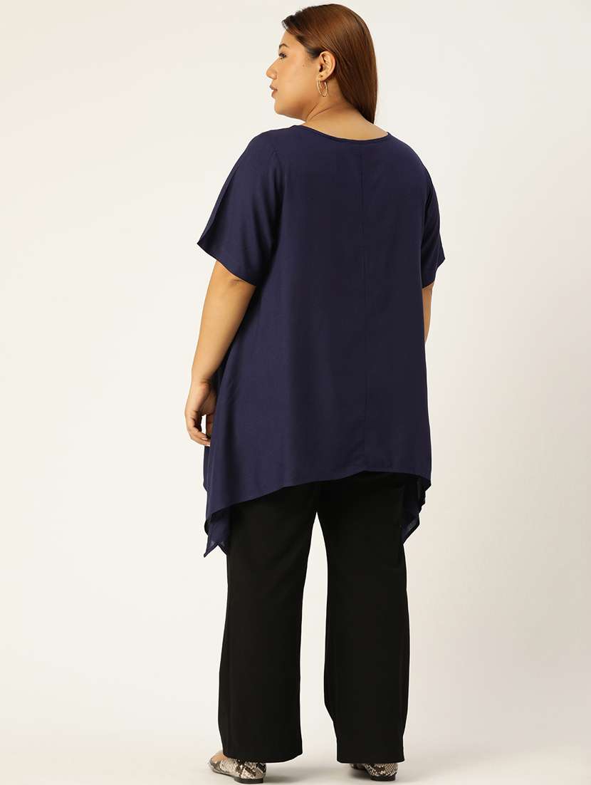 women's asymmetric round neck top - 19160418 - Standard Image - 2