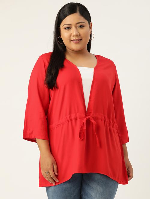 women's straight v neck top - 19160523 -  Standard Image - 0