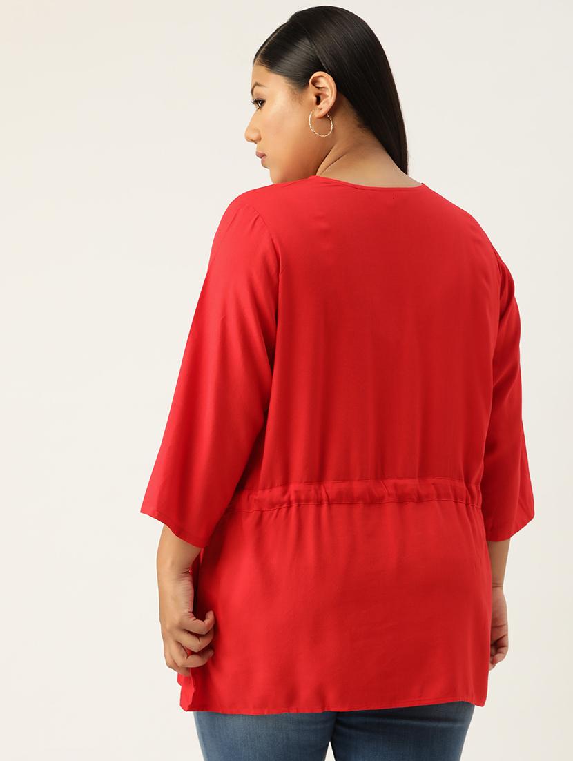 women's straight v neck top - 19160523 - Standard Image - 2