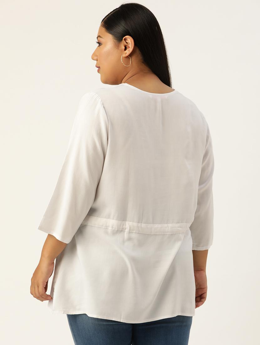 women's a line v neck top - 19160524 - Standard Image - 2