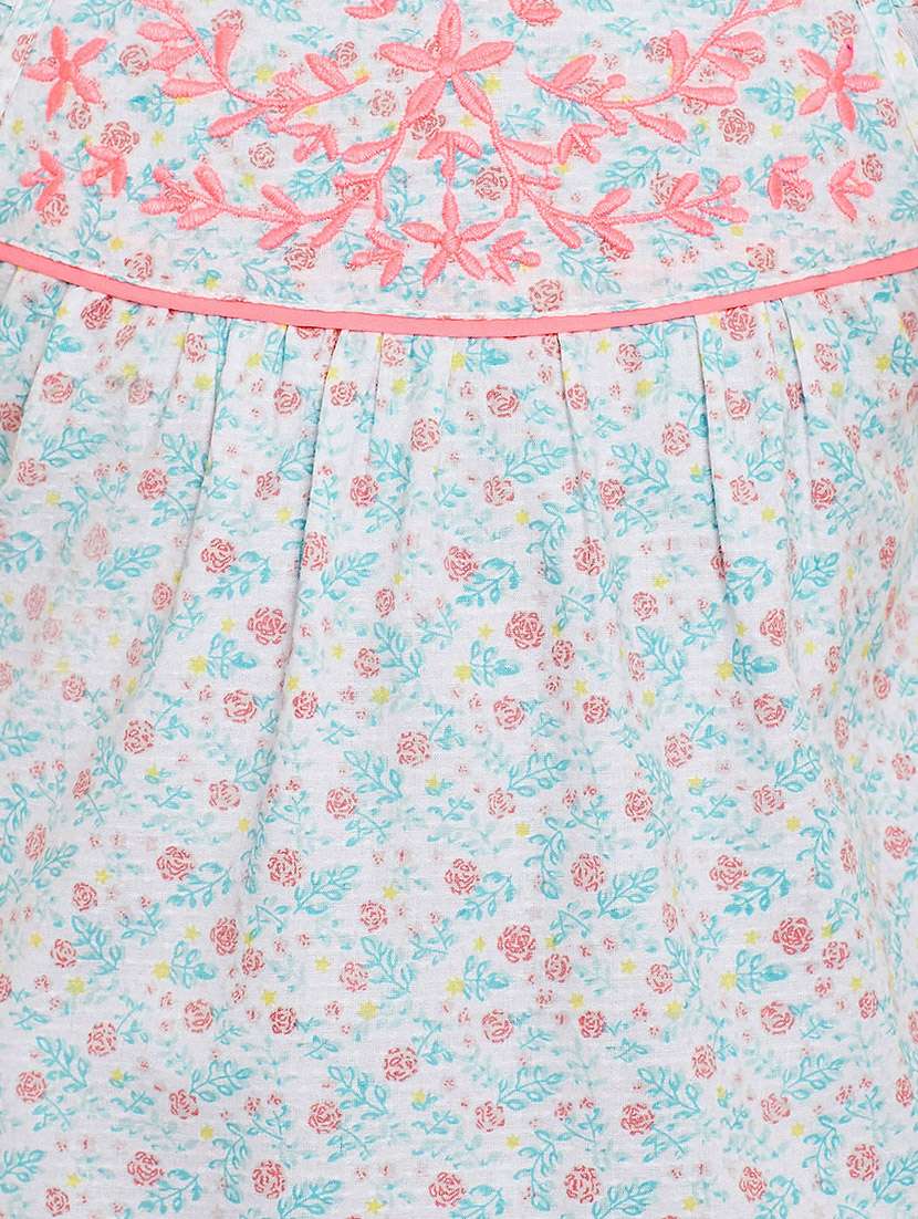 girls square neck cap sleeve frock - 19160592 -  Standard Image - 2