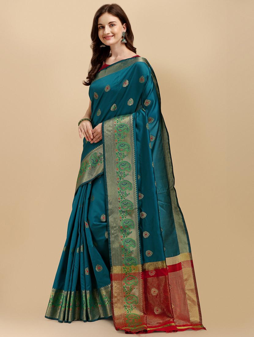 self design banarasi saree with blouse - 19161250 - Standard Image - 2
