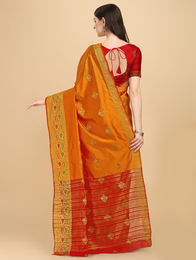self design banarasi saree with blouse - 19161257 - Standard Image - 2