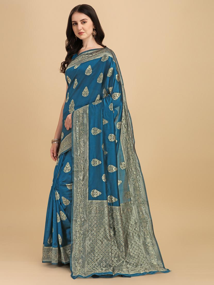 self designed jacquard saree with blouse - 19161331 - Standard Image - 2