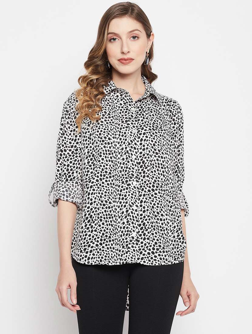 long sleeved printed shirt