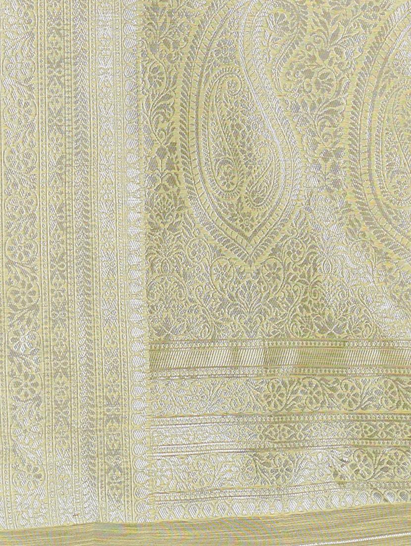 yellow jacquard saree with blouse - 19163401 - Standard Image - 2