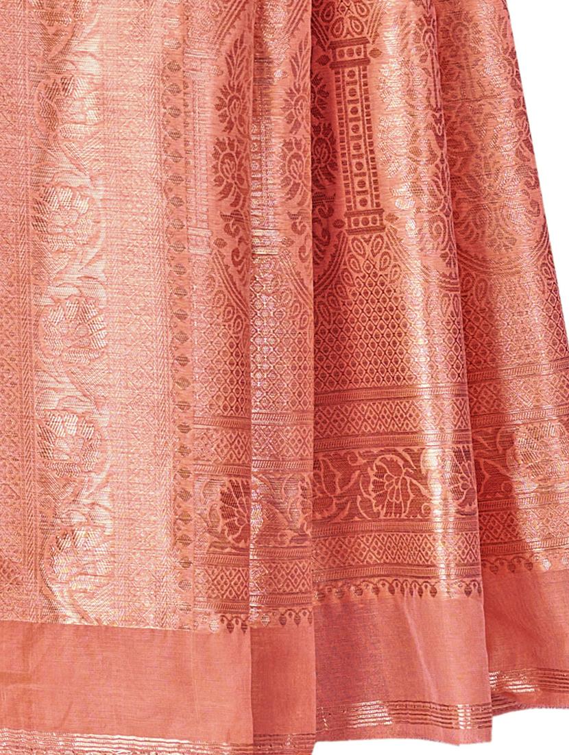 peach jacquard saree - 19163405 - Standard Image - 2