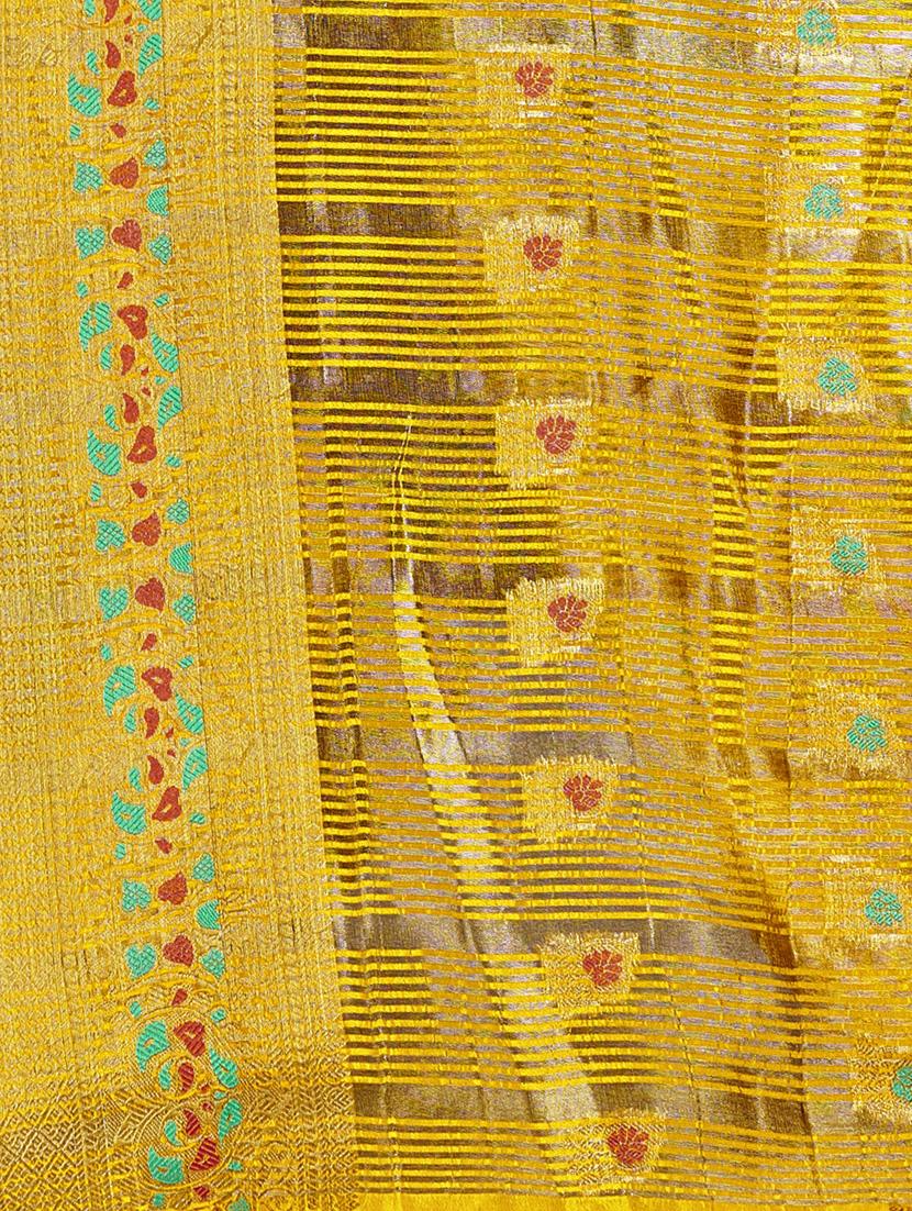 turquoise jacquard saree - 19163413 - Standard Image - 2