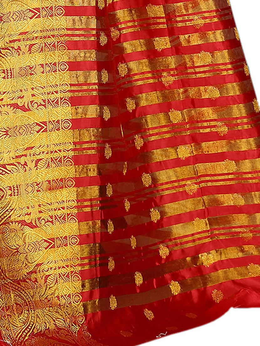 blue jacquard saree with blouse - 19163460 - Standard Image - 2