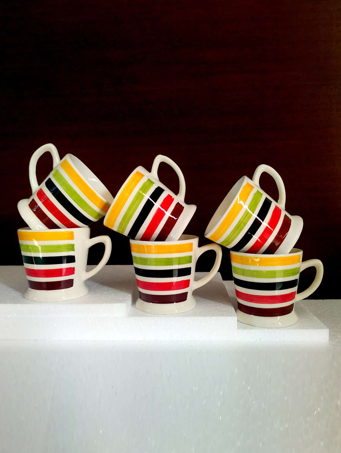 moody panda vibrant set of 6 cups | cupset | set of 6 cups | ceramic