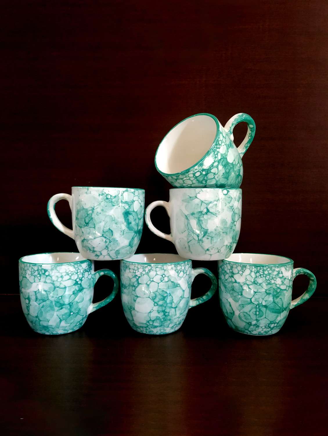 moody panda graceful set of 6 cups | cup set | tea cups | set of 6 cups | ceramic