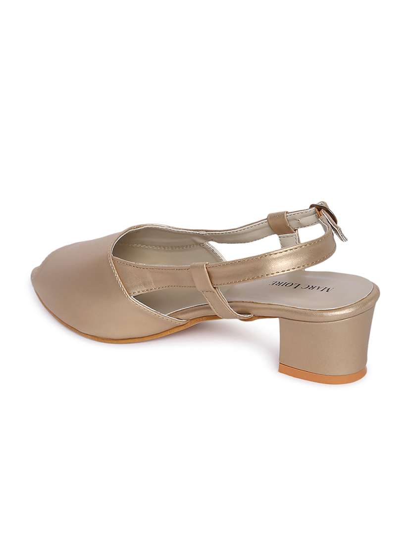 gold synthetic back strap sandals - 19163543 - Standard Image - 2