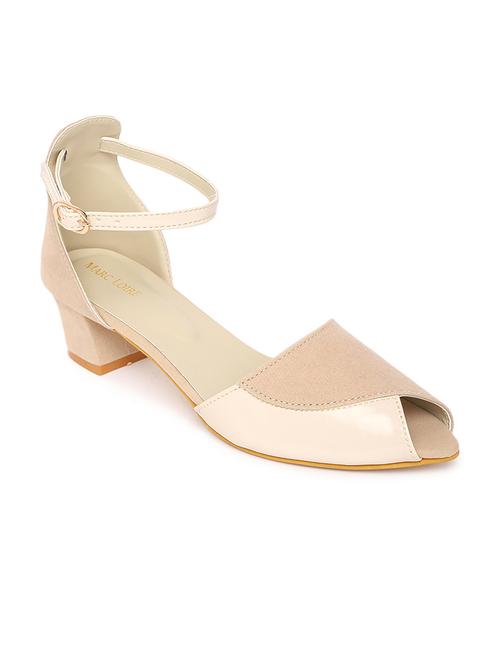 beige synthetic back strap sandals - 19163545 - Standard Image - 0