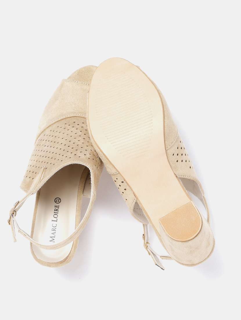 beige synthetic back strap sandals - 19163555 -  Standard Image - 2