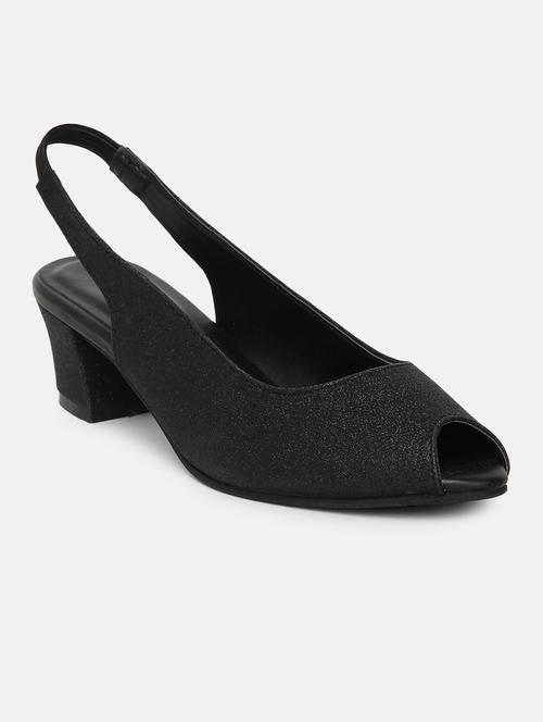 black synthetic back strap sandals - 19163561 - Standard Image - 0