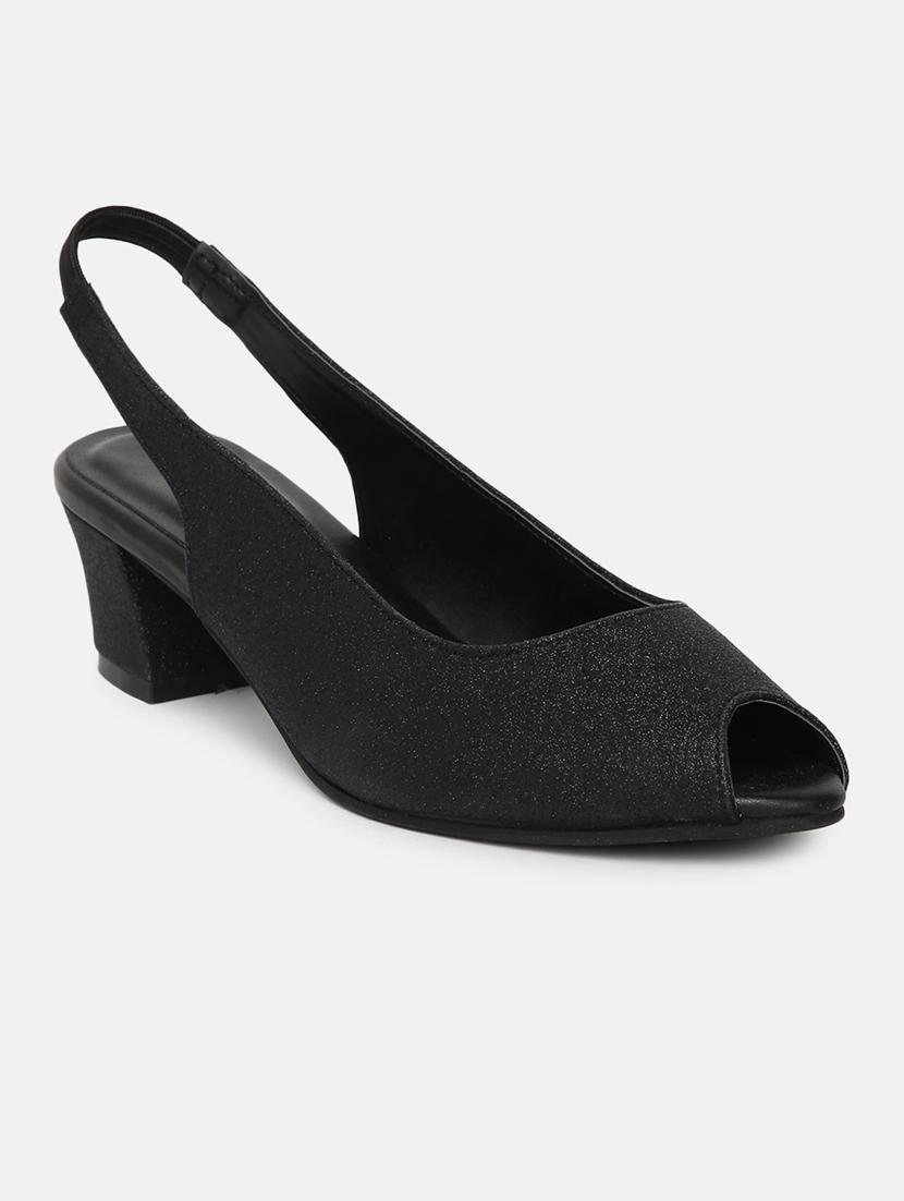 black synthetic back strap sandals - 19163561 - Zoom Image - 0