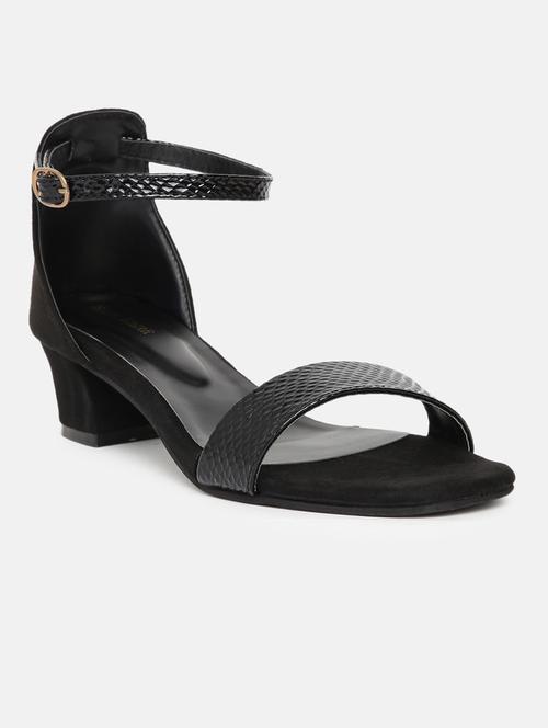 black synthetic back strap sandals - 19163566 -  Standard Image - 0