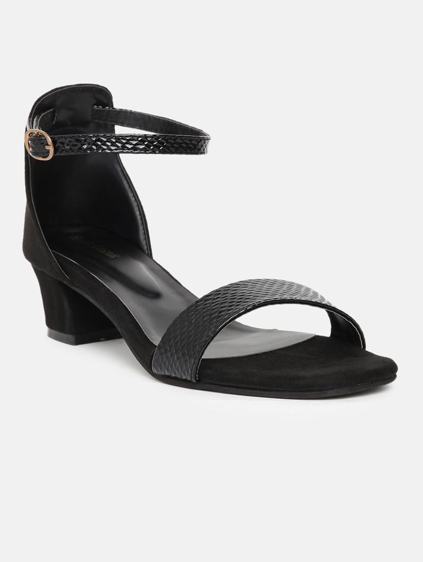 black synthetic back strap sandals - 19163566 -  Zoom Image - 0