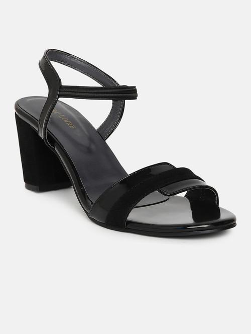 black synthetic back strap sandals - 19163569 -  Standard Image - 0