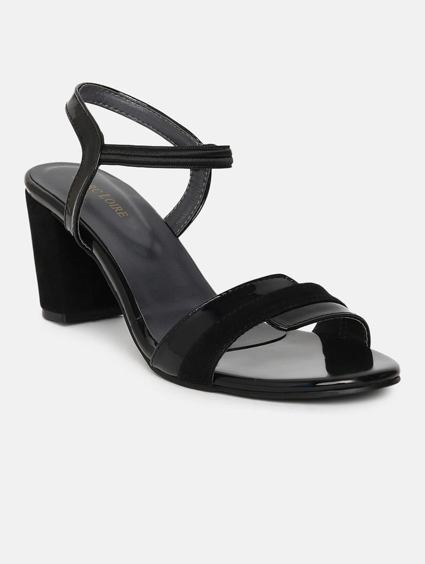black synthetic back strap sandals - 19163569 -  Zoom Image - 0