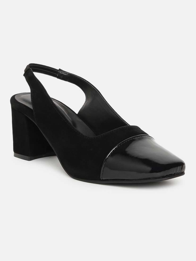 black synthetic back strap sandals - 19163572 - Zoom Image - 0