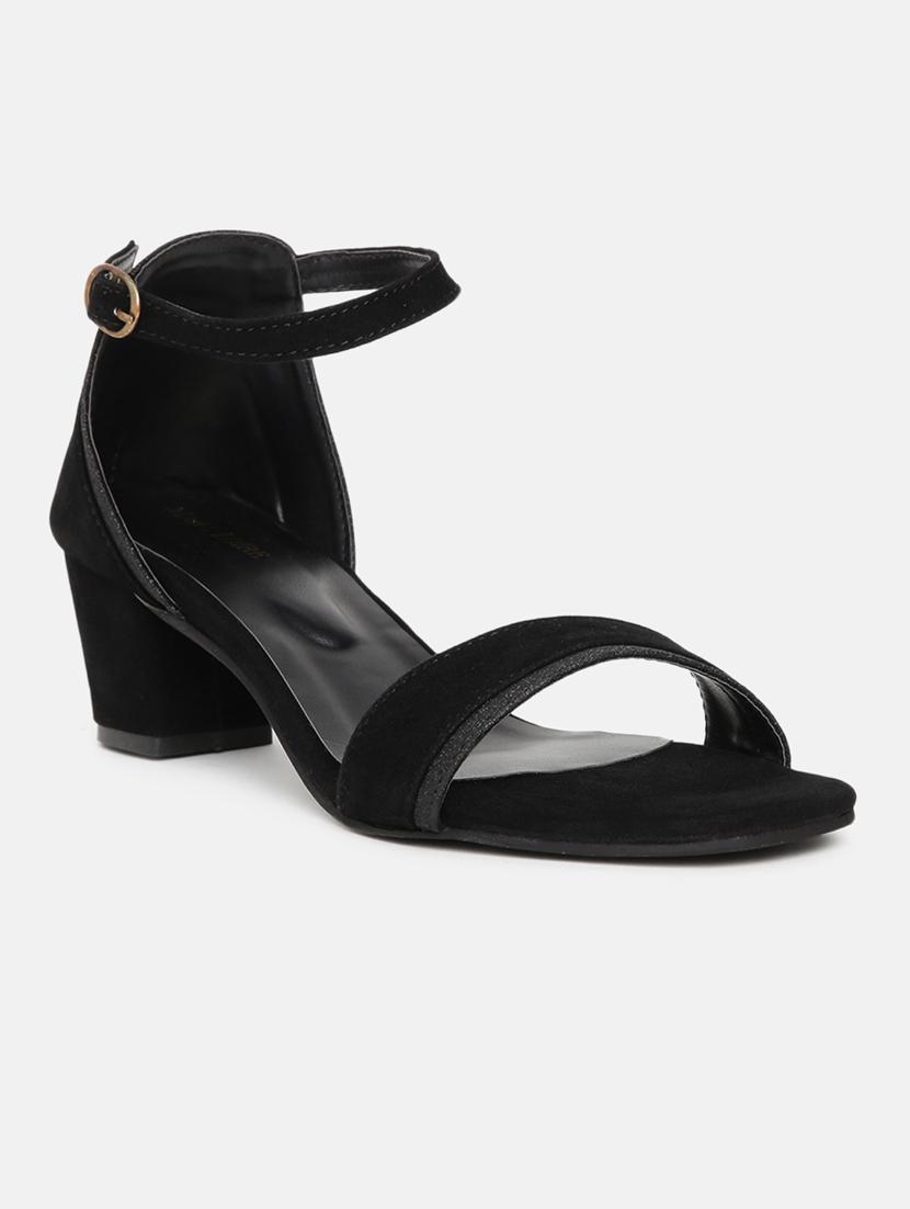 solid black block heels sandal  - 19163579 -  Zoom Image - 0